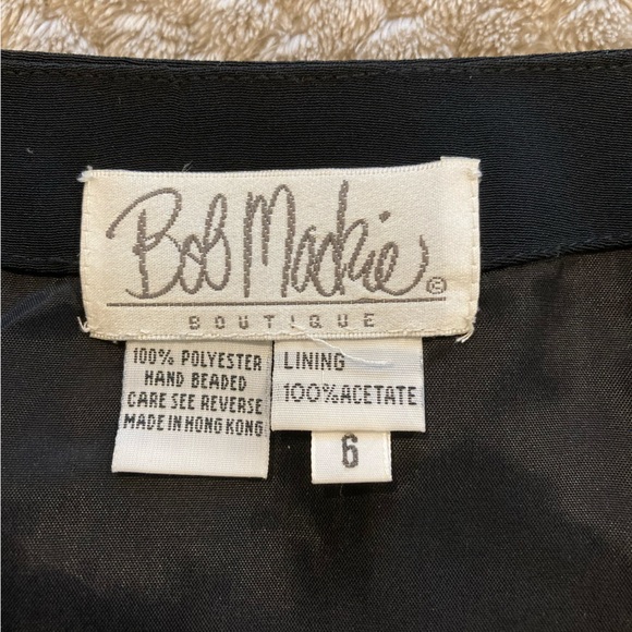 Vintage Bob Mackie Black Long Sequin Skirt size 6 asymmetrical with side slit - Picture 2 of 12